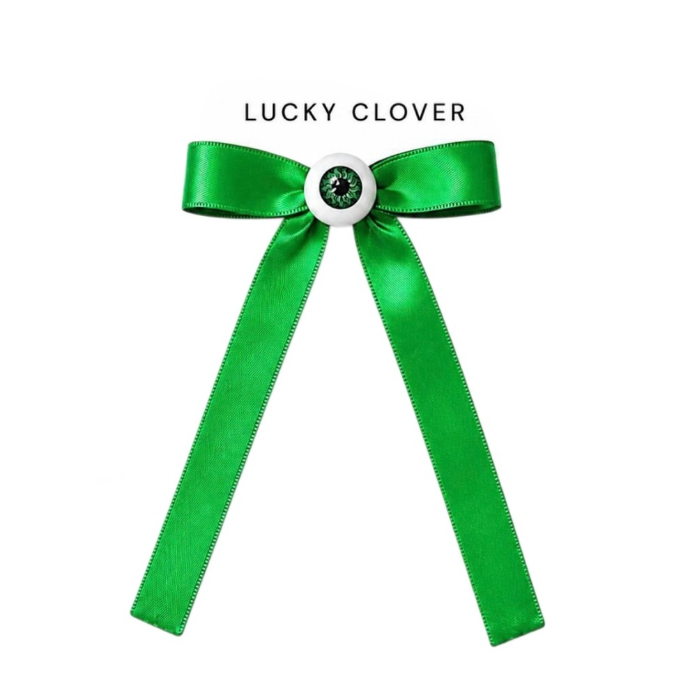 Bow Eyeball Clip – 5/8” Ribbon - Lucky Clover